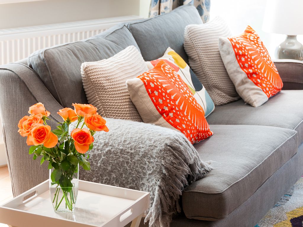 Relax on the comfy sofa.